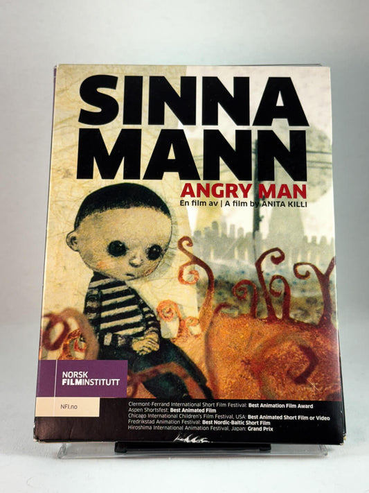 Forside av DVD-cover til Sinna Mann, brukt norsk animasjonsfilm – illustrert coverbilde hos Brukbar Film.