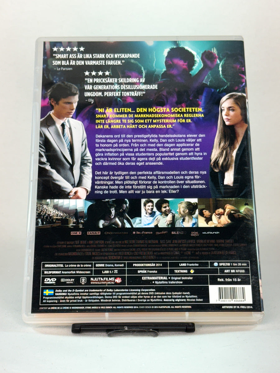 Bakside av DVD-cover for Smart Ass (originaltittel: La crème de la crème) – brukt DVD-film med spesifikasjoner og detaljer, tilgjengelig hos Brukbar Film