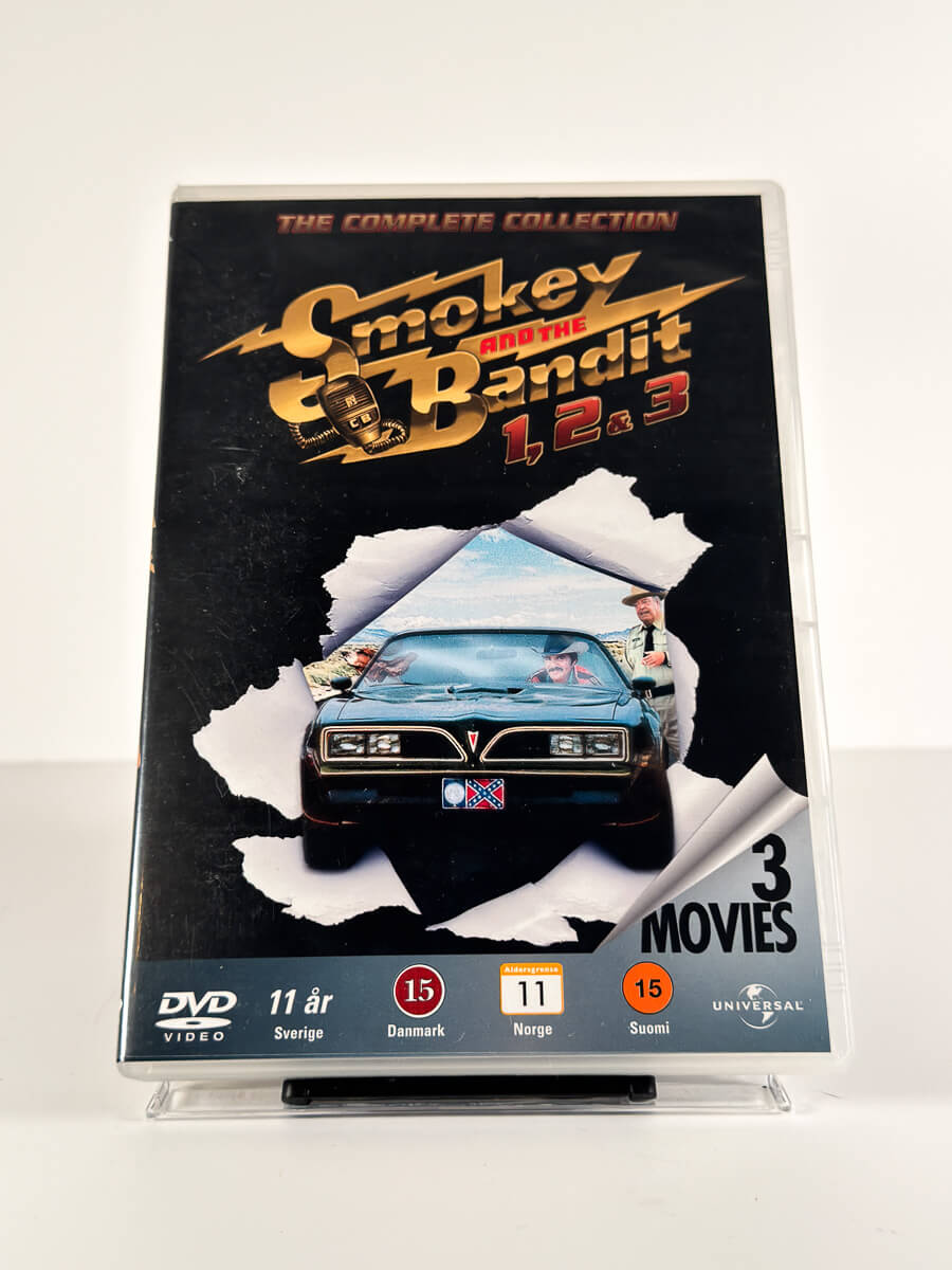 Forside av cover til Smokey and the Bandit 1, 2 & 3 – The Complete Collection på DVD