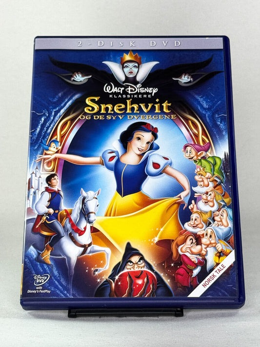 DVD-forside til filmen Snehvit og de syv dvergene
Originalt cover brukt for produktbilde i nettbutikken Brukbar Film