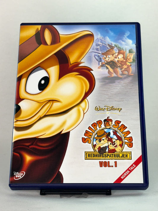 DVD-cover-forside til serien Snipp og Snapp: Redningspatruljen – Brukt DVD fra nettbutikken Brukbar Film