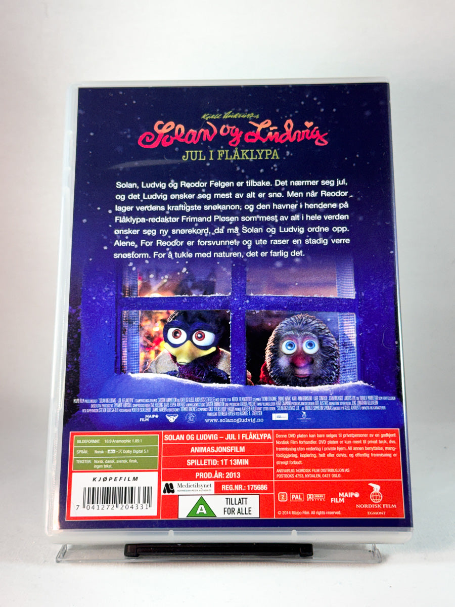 Bakside av cover til Solan og Ludvig – Jul i Flåklypa, brukt DVD hos Brukbar Film