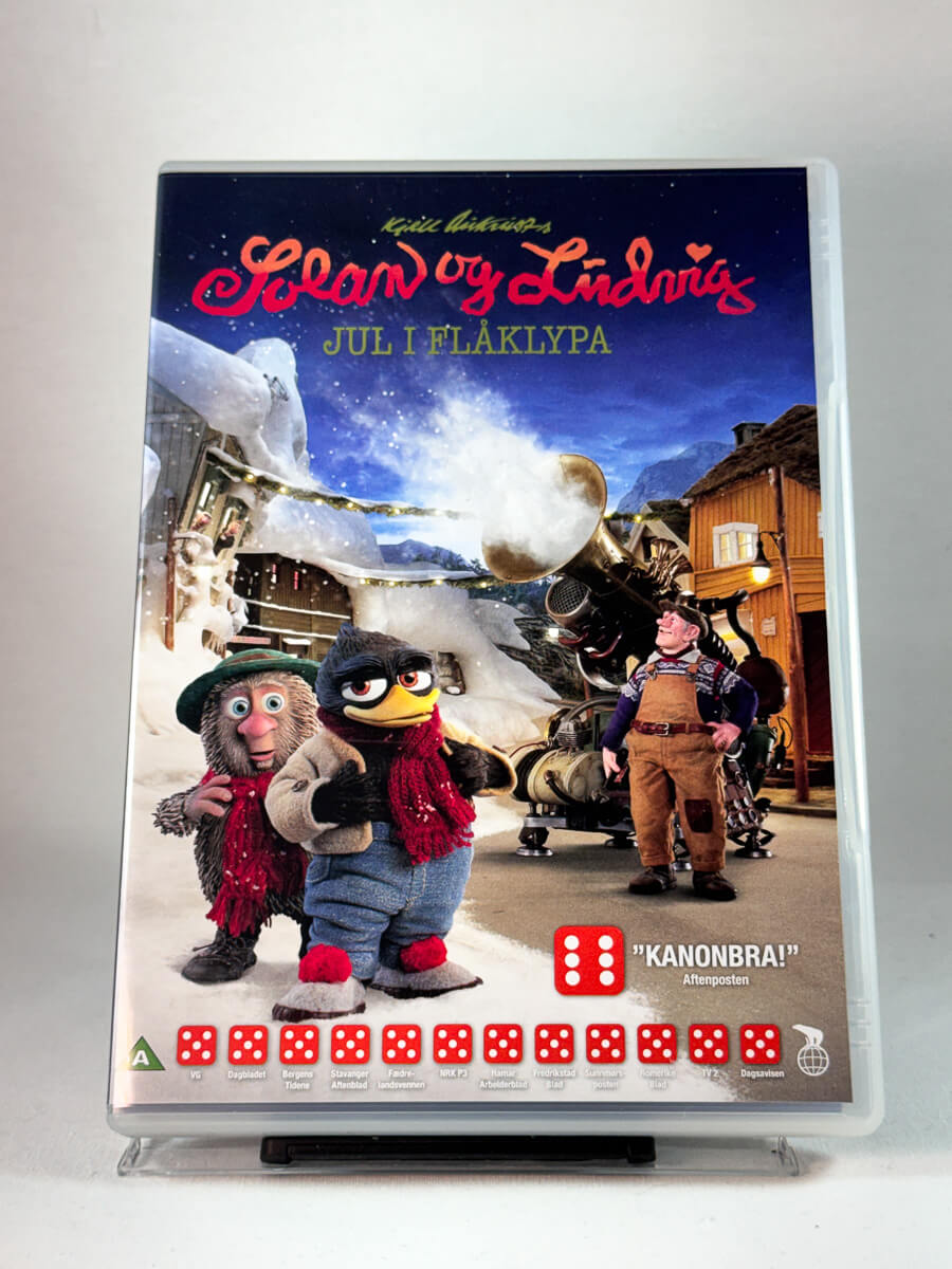 Forside av cover til Solan og Ludvig – Jul i Flåklypa, bruktfilm hos nettbutikken Brukbar Film
