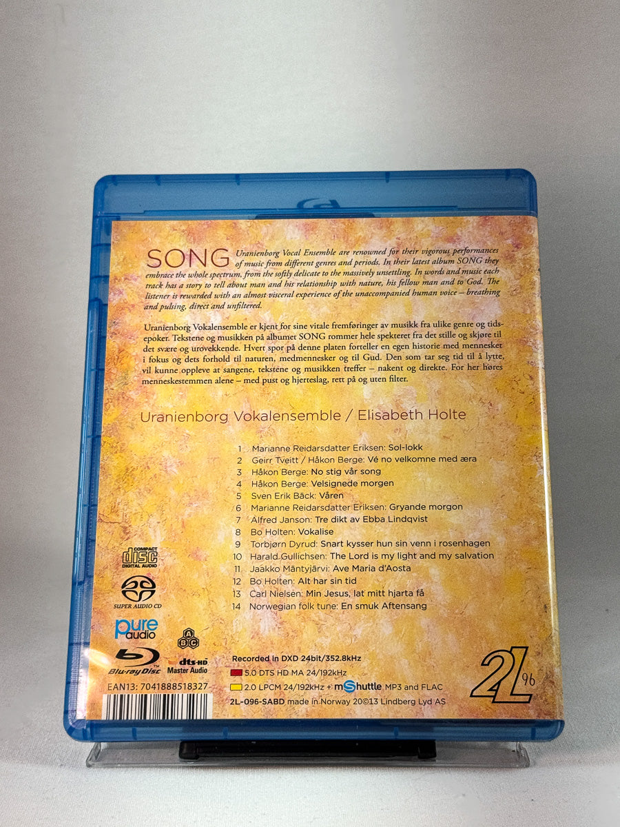 Bakside av cover til Song – Uranienborg Vokalensemble, bruktfilm hos nettbutikken Brukbar Film