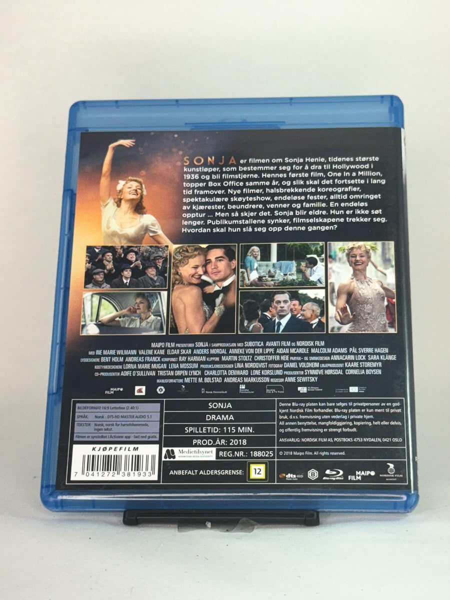 Bakside av Blu-ray-cover til filmen Sonja – original norsk filmutgivelse på Blu-ray, kjøp brukt hos Brukbar Film