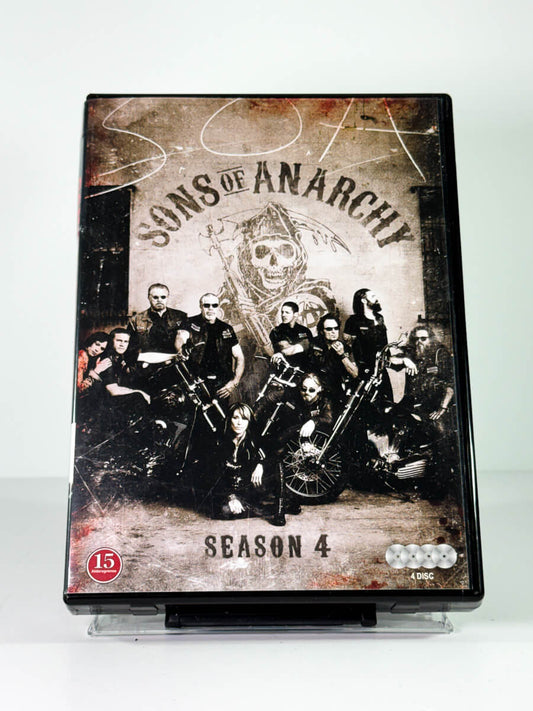 Forside av cover til Sons of Anarchy Season 4, brukt DVD hos Brukbar Film