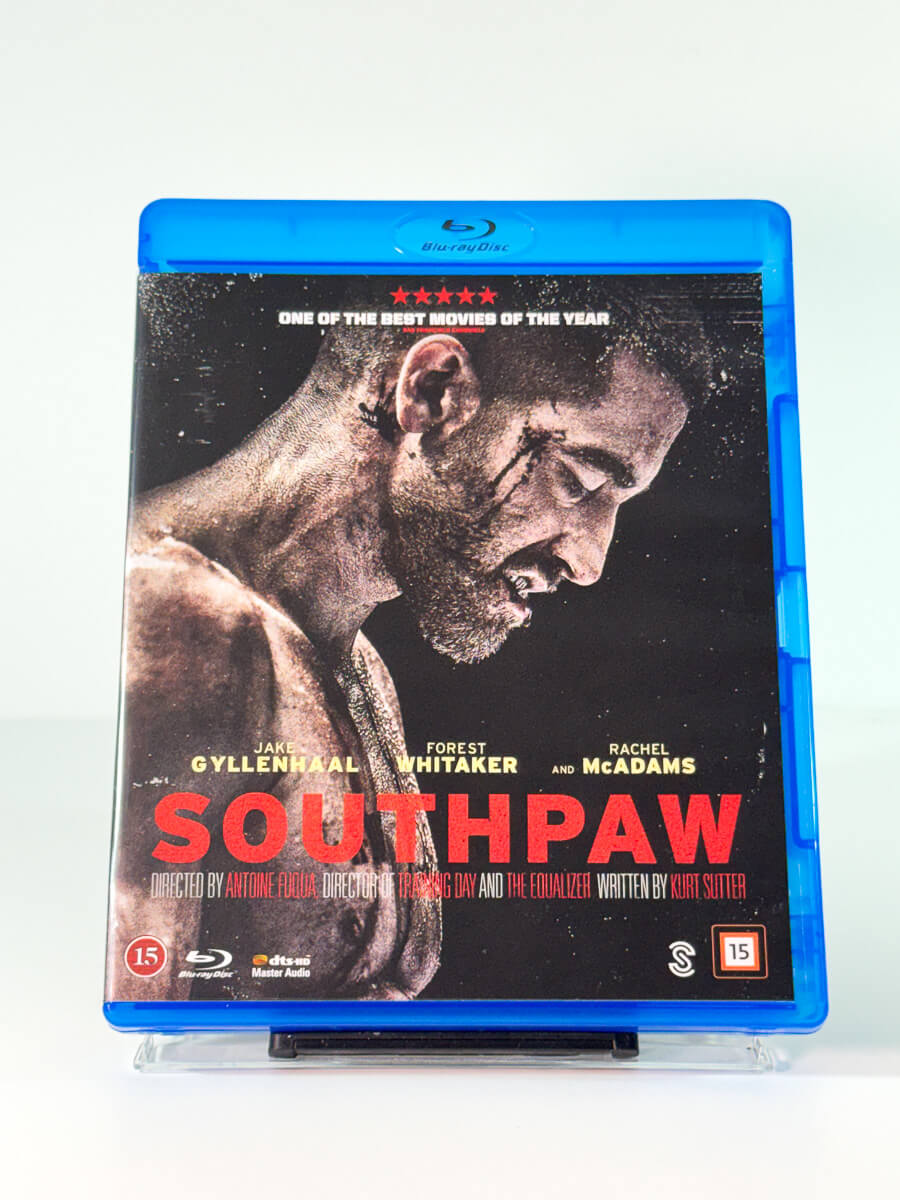 Forside av cover til Southpaw på Blu-ray, bruktfilm hos Brukbar Film