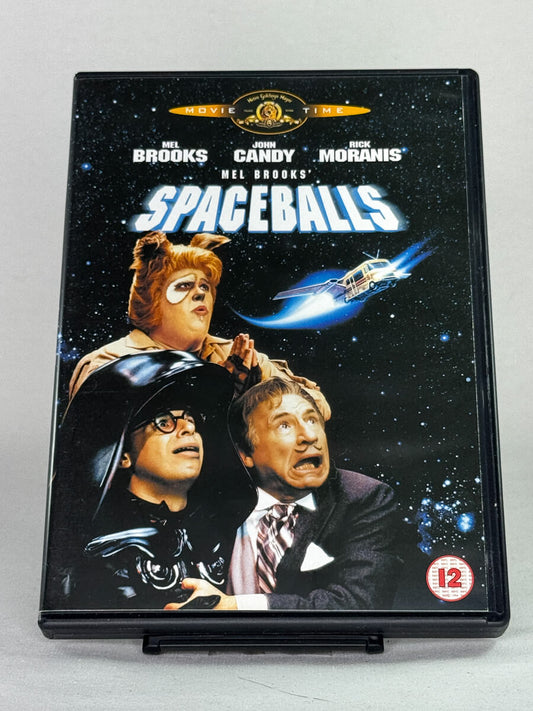 Brukt DVD-film Spaceballs – forside av filmcover, Mel Brooks’ sci-fi-parodi på brukt DVD fra Brukbar Film