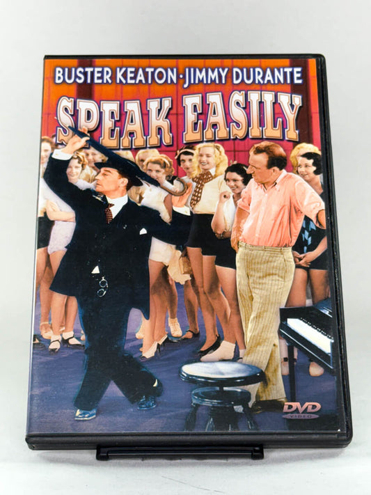 Forside av DVD-cover til Speak Easily – brukt komedieklassiker på DVD med Buster Keaton, hos Brukbar Film
