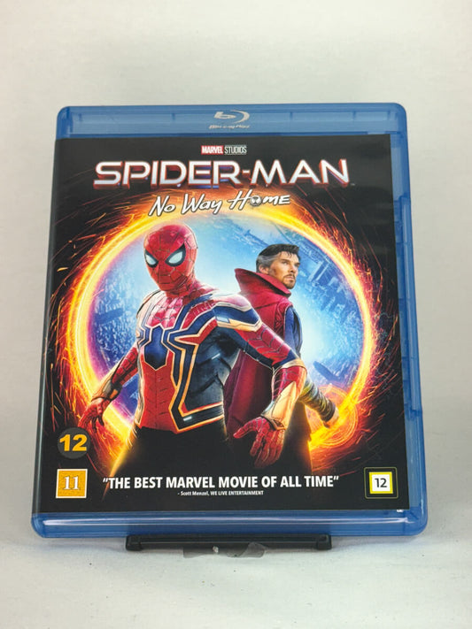 Forside av Blu-ray-cover til Spider-Man: No Way Home – Marvels storfilm med Tom Holland, brukt Blu-ray hos Brukbar Film