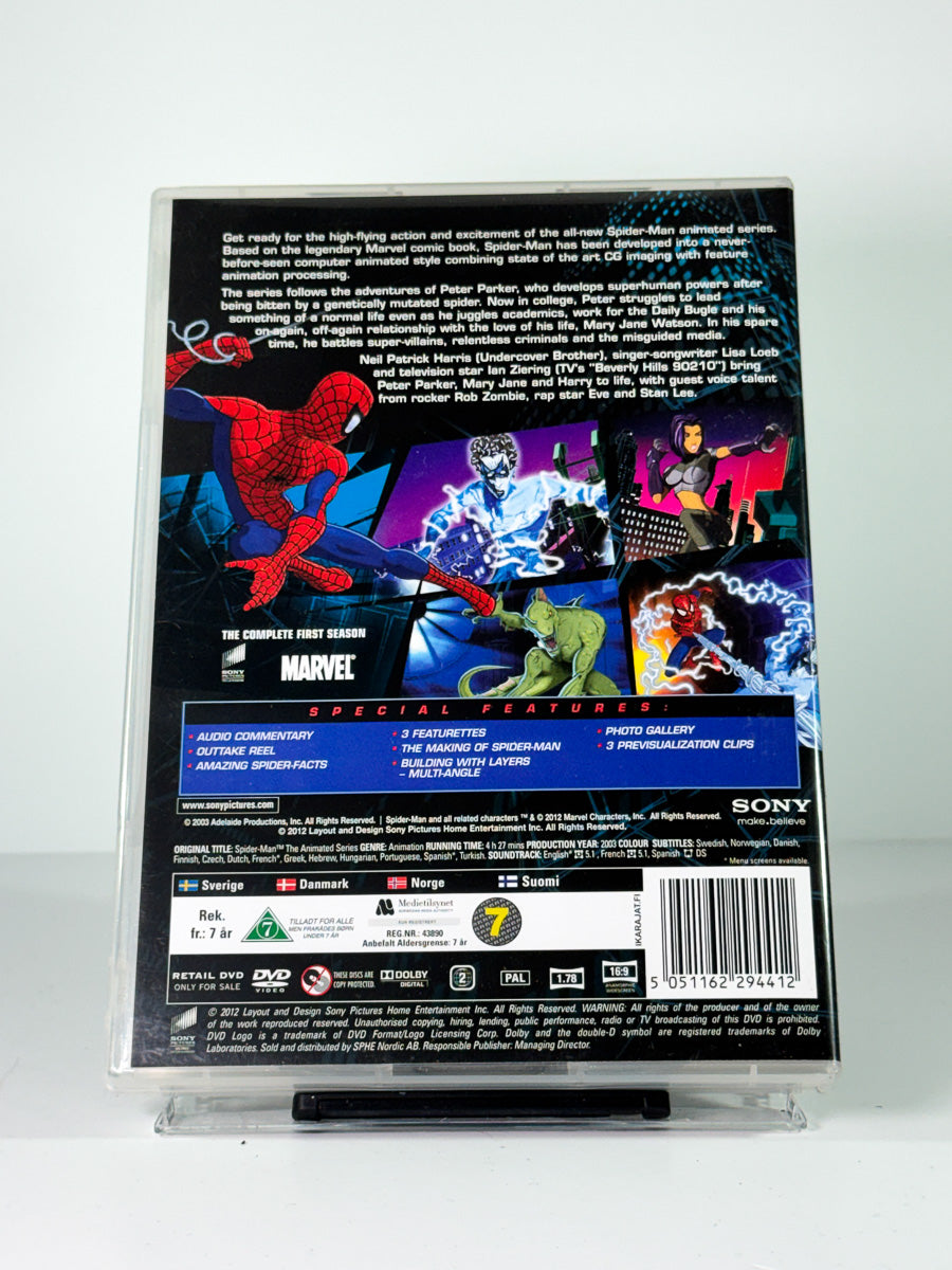Bakside av cover til Spider-Man – The New Animated Series, brukt original DVD hos Brukbar Film