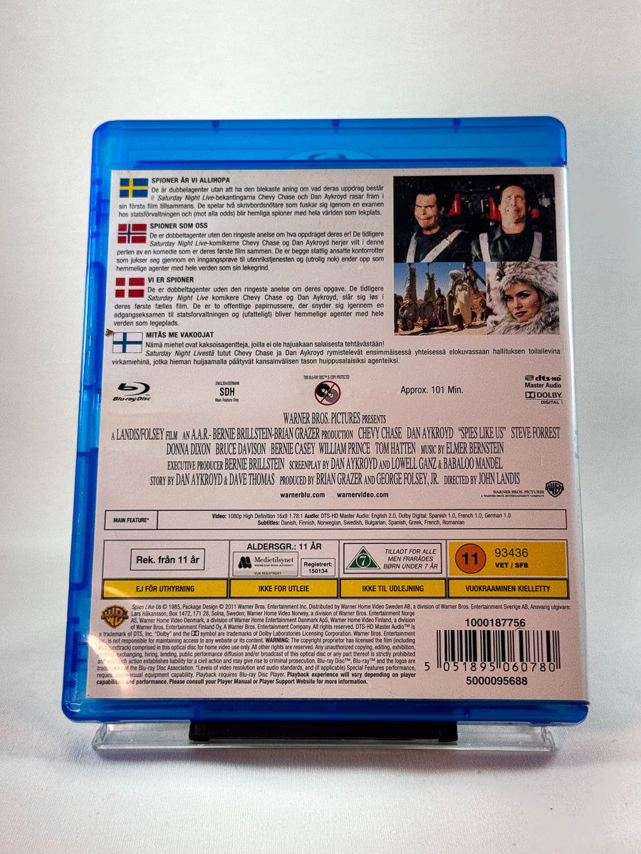 Bakside av Blu-ray-cover til Spies Like Us, brukt Blu-ray hos Brukbar Film