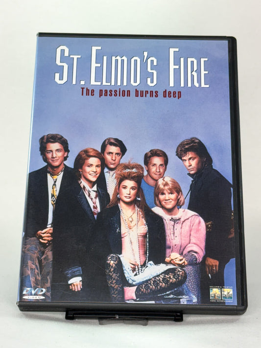 Forside av DVD-cover til St. Elmo’s Fire, bruktfilm hos nettbutikken Brukbar Film