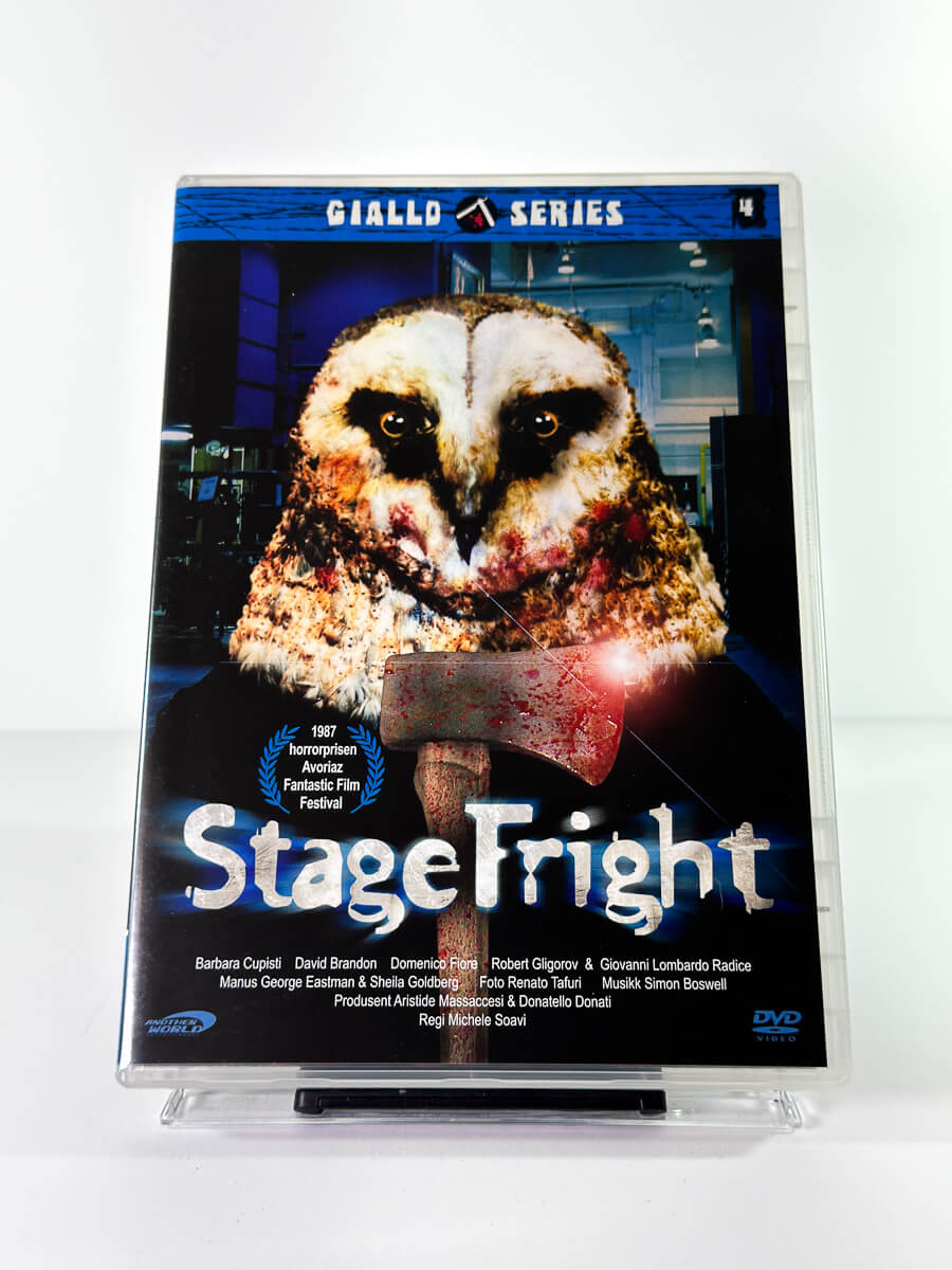 Forside av cover til Stage Fright, bruktfilm hos nettbutikken Brukbar Film