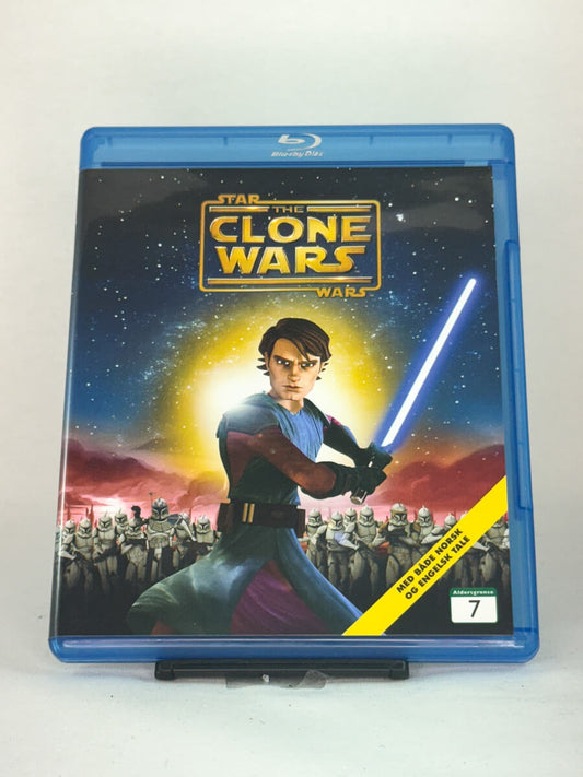Blu-ray-cover av Star Wars: The Clone Wars – brukt animasjonsfilm i Star Wars-universet, originalutgivelse hos Brukbar Film