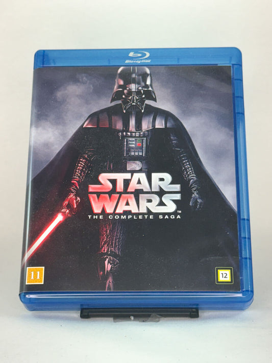 Blu-ray-cover-forside til filmen Star Wars: The Complete Saga – Brukt Blu-ray fra nettbutikken Brukbar Film