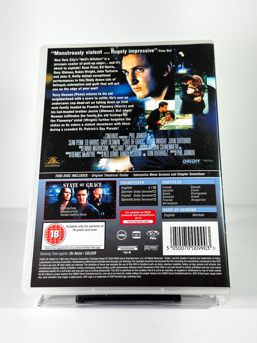 Bakside av cover til State of Grace på DVD