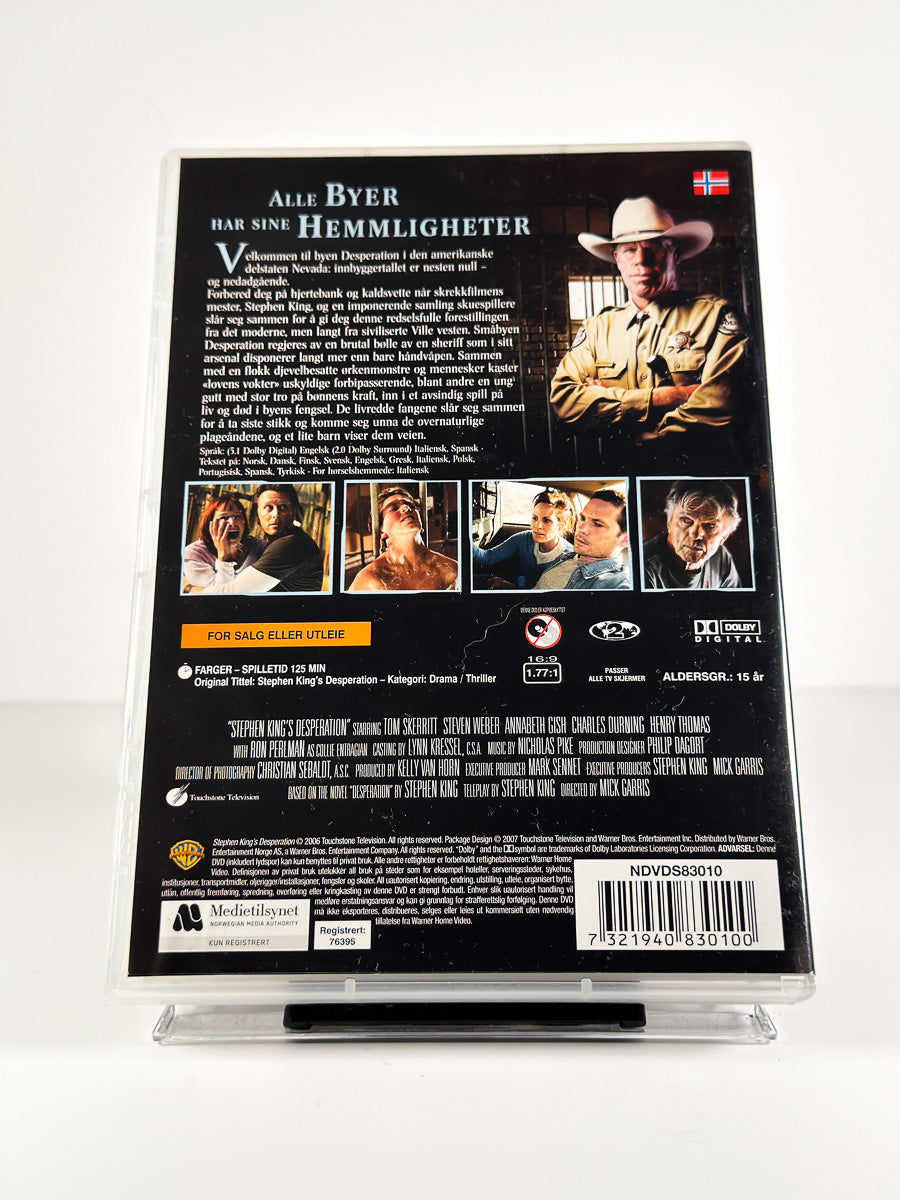 Bakside av cover til Stephen King’s Desperation på DVD