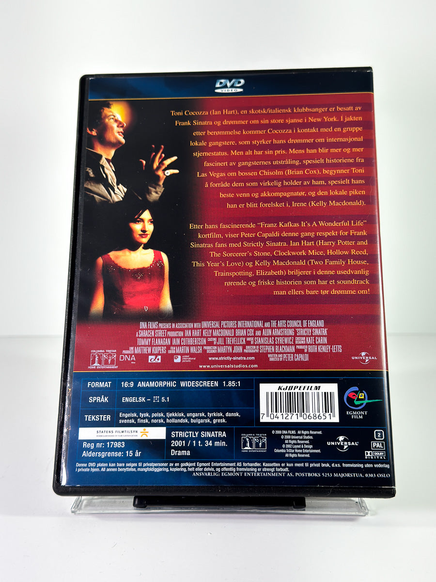 Bakside av cover til Strictly Sinatra, brukt original DVD hos Brukbar Film