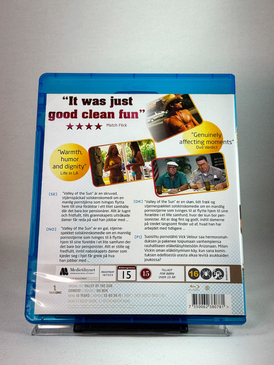 Bakside av Blu-ray-cover til Sun Valley, brukt Blu-ray hos Brukbar Film