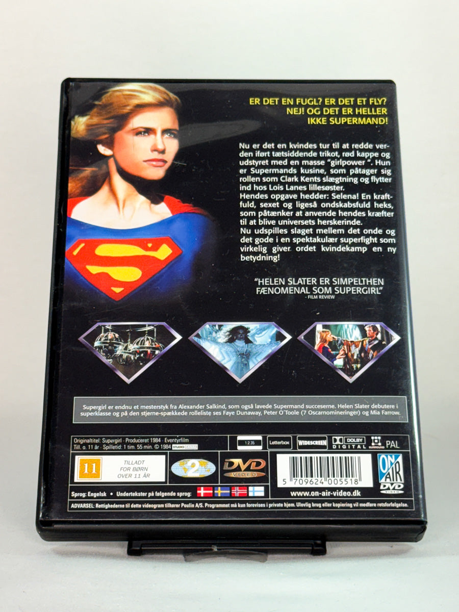DVD-cover-bakside til filmen Supergirl – Brukt DVD fra nettbutikken Brukbar Film