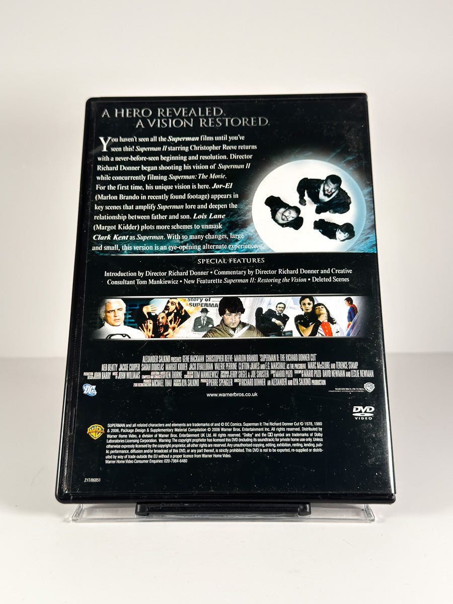 Bakside av cover til Superman II: The Richard Donner Cut på DVD