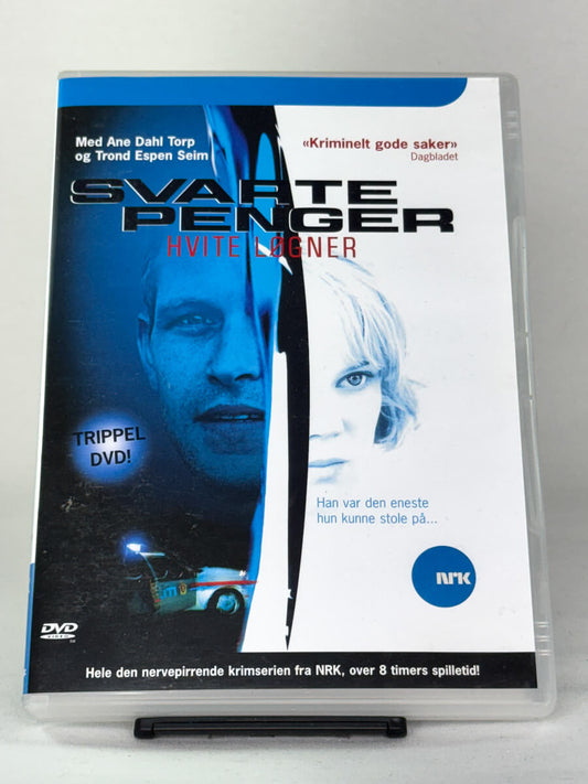 DVD-cover-forside til serien Svarte penger – hvite løgner – Brukt DVD fra nettbutikken Brukbar Film