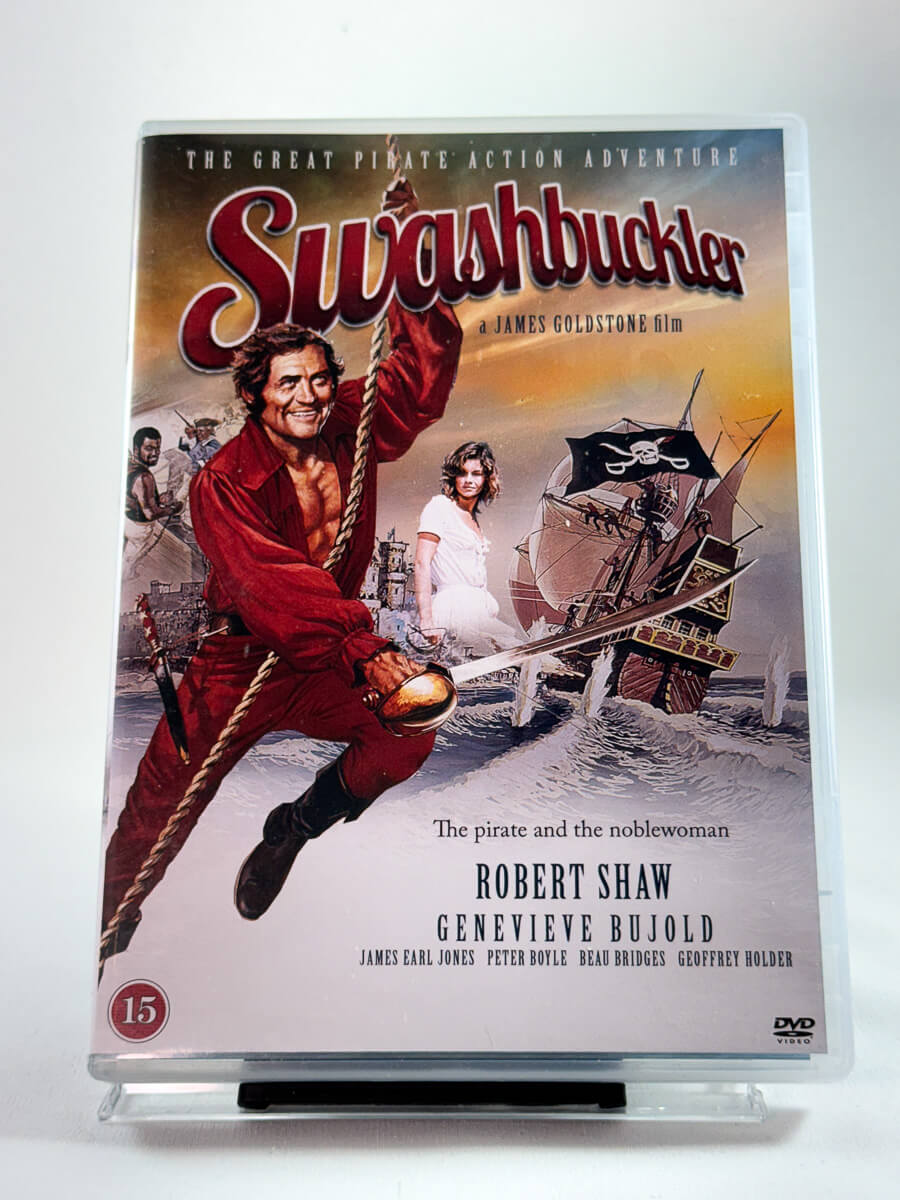 Forside av cover til Swashbuckler, brukt DVD hos Brukbar Film