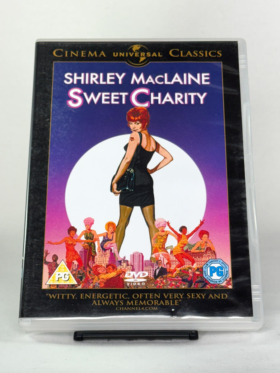 Brukt DVD Sweet Charity – forside av cover til musikalklassiker med Shirley MacLaine, tilgjengelig hos Brukbar Film