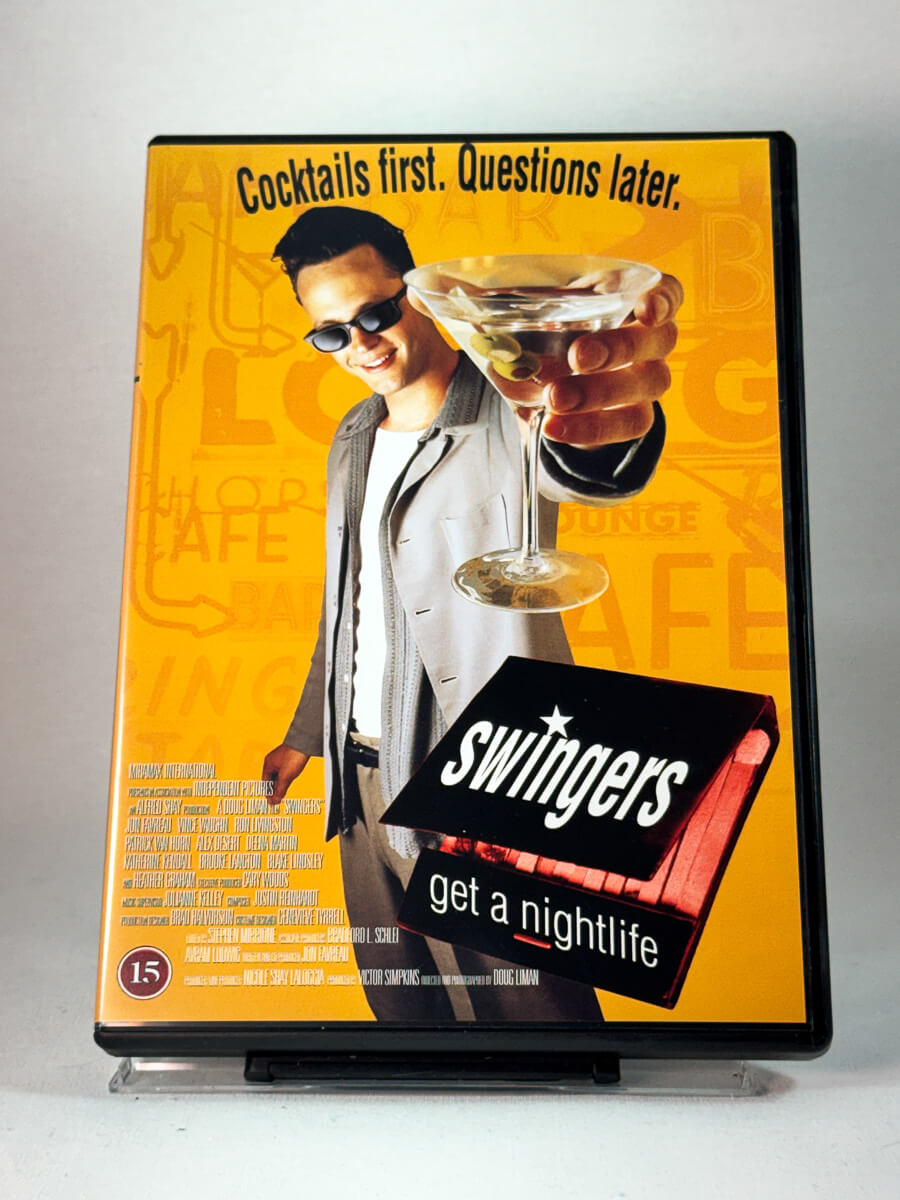 Forside av cover til Swingers, bruktfilm hos nettbutikken Brukbar Film