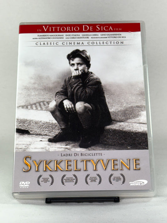 DVD-forside til filmen Sykkeltyvene
Originalt cover brukt for produktbilde i nettbutikken Brukbar Film