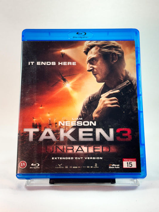 Forside av cover til Taken 3, brukt Blu-ray hos Brukbar Film