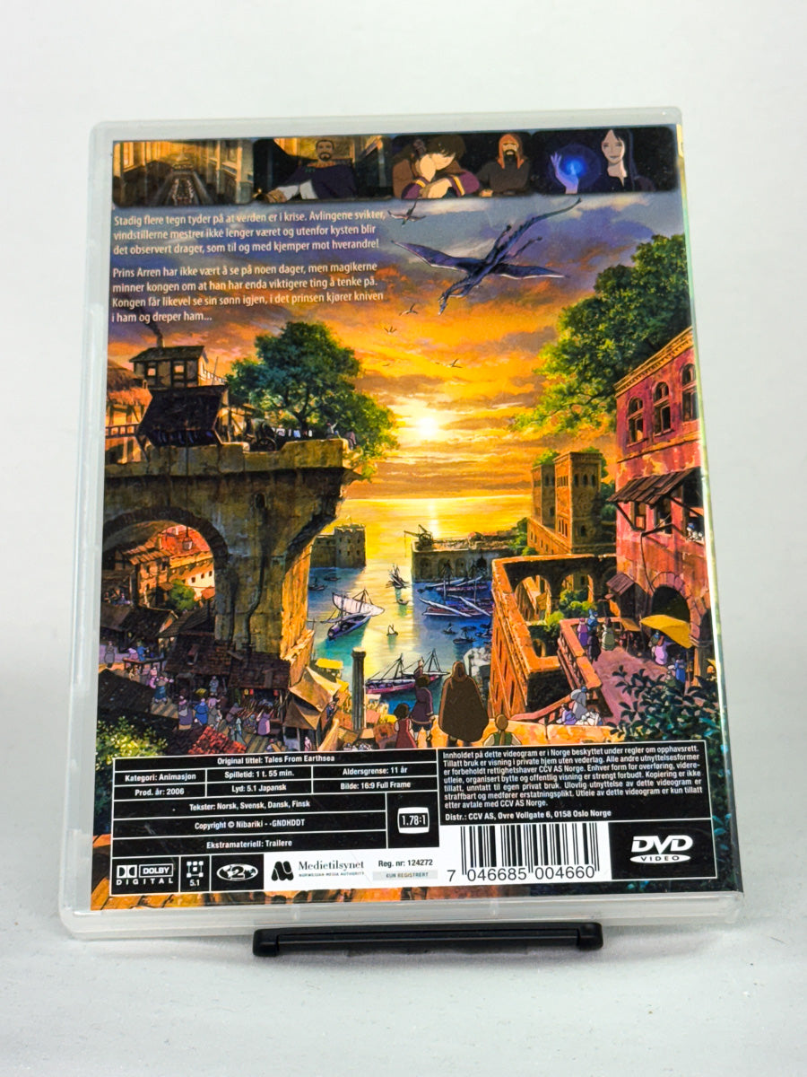 Bakside av DVD-cover for filmen Tales from Earthsea – brukt originalfilm på DVD, tilgjengelig hos Brukbar Film
