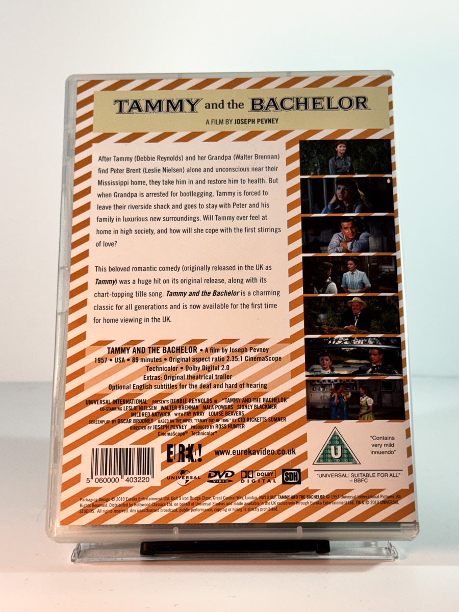 Bakside av cover til tammy and the bachelor, brukt original DVD hos Brukbar Film
