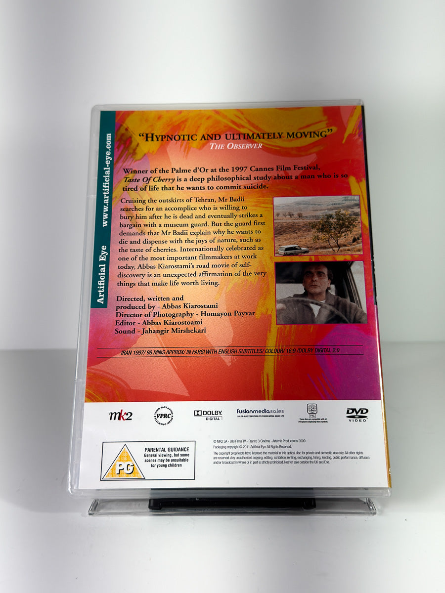 Bakside av cover til Taste Of Cherry på DVD
