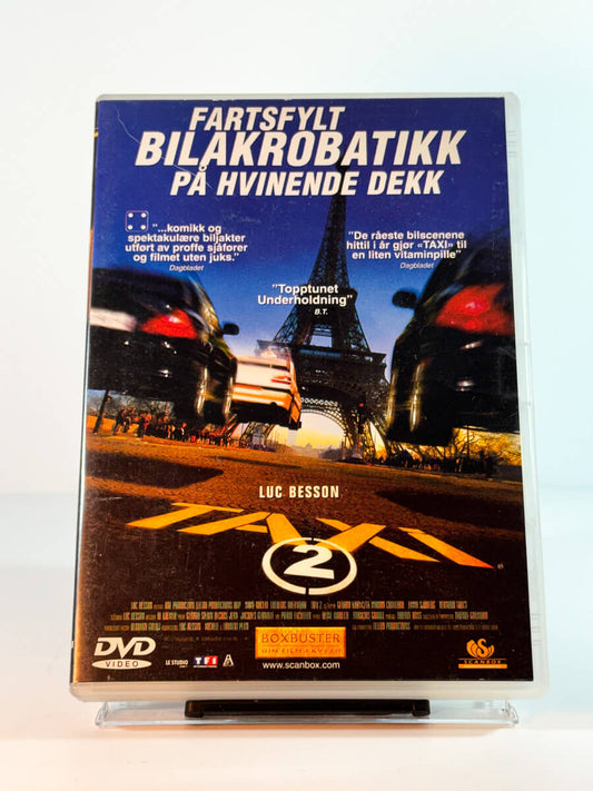 Forside av cover til taxi 2, brukt original DVD hos Brukbar Film