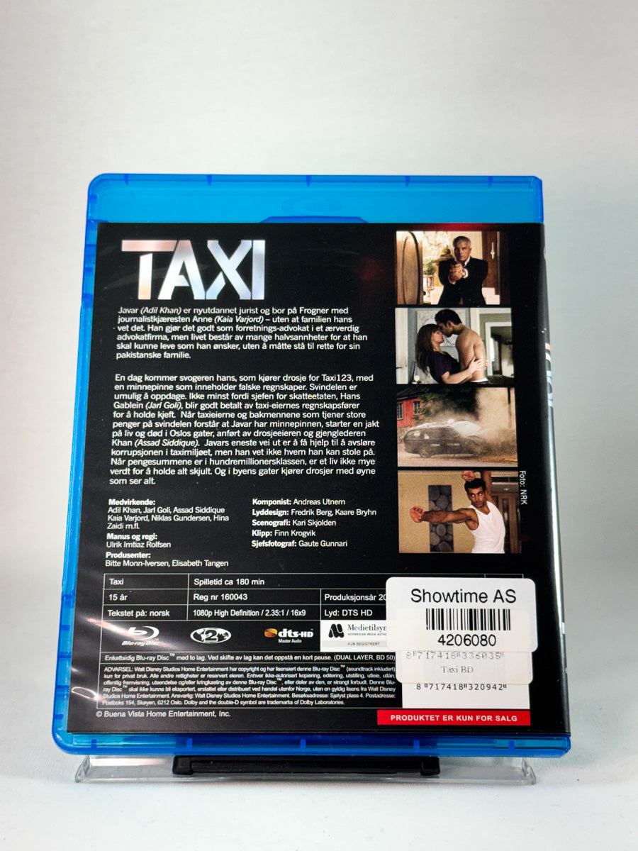 Taxi – bakside av Blu-ray-cover med handling og spesifikasjoner, hos Brukbar Film