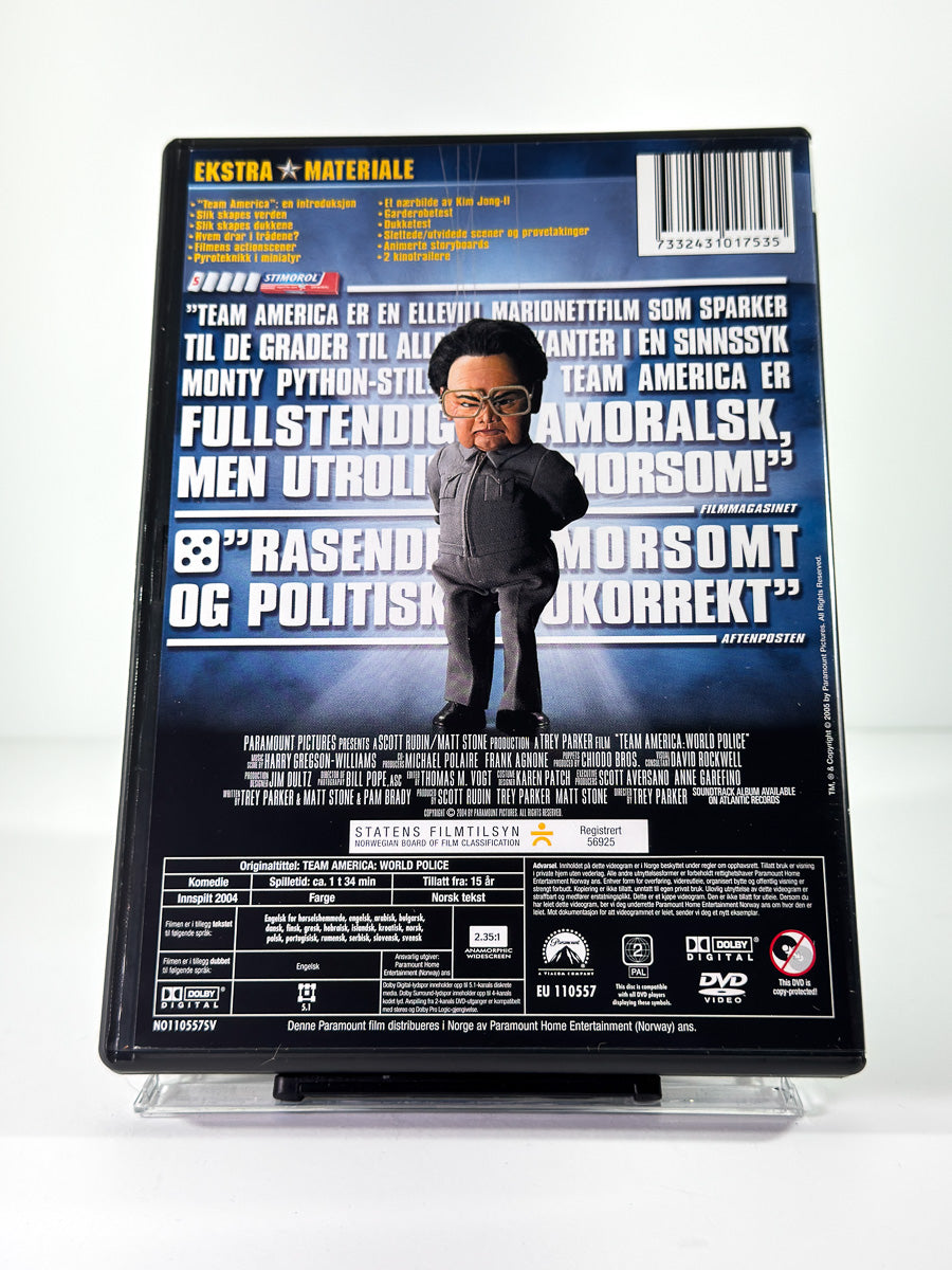 Bakside av cover til Team America: World Police på DVD