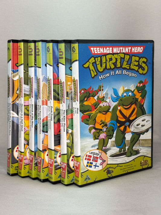 Alle de syv samleutgivelsene av den klassiske Teenage Mutant Hero Turtles tegneserien. Norsk nettbutikk for bruktfilm - Brukbar Film 