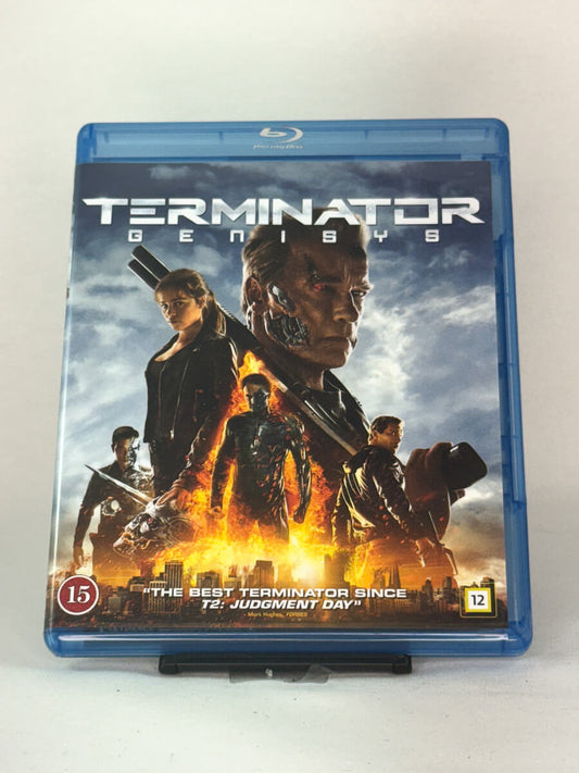Blu-ray-cover for Terminator Genisys – brukt science fiction-film, forsidebilde fra Brukbar Film