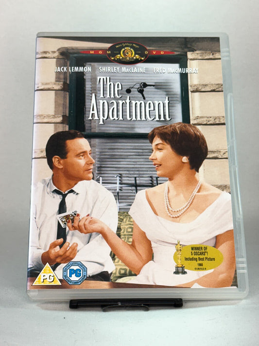 Forside av DVD-cover til klassikeren The Apartment – brukt komedie og drama hos Brukbar Film