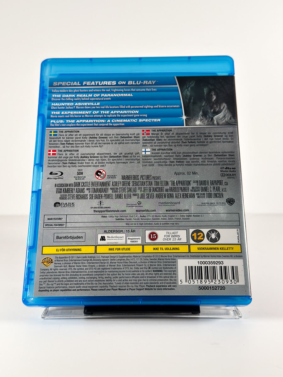 Bakside av cover til The Apparition på Blu-ray