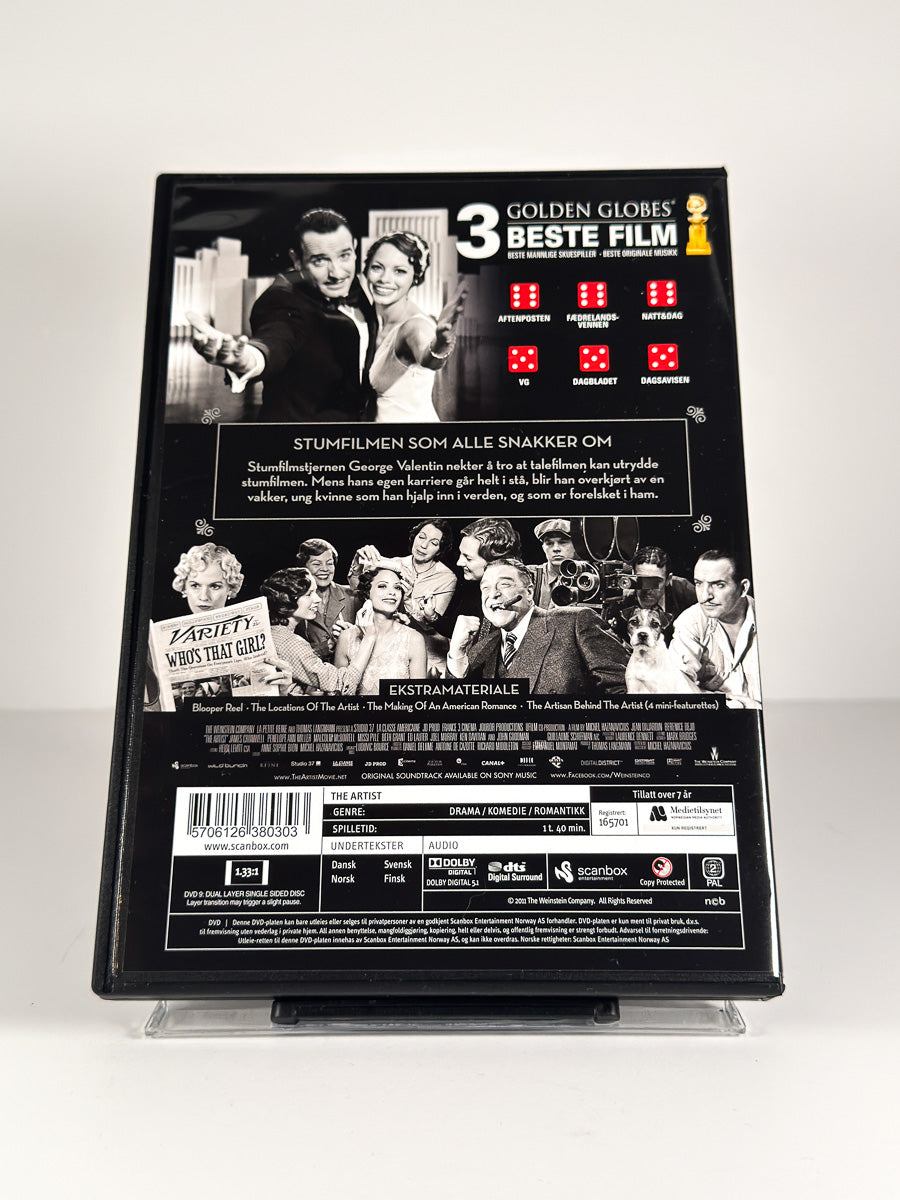Bakside av cover til The Artist på DVD