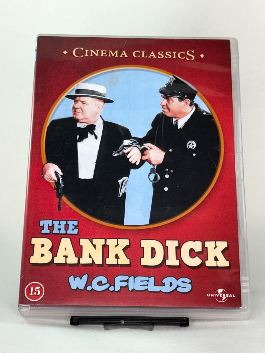 Forside av DVD-cover til The Bank Dick, brukt DVD hos Brukbar Film