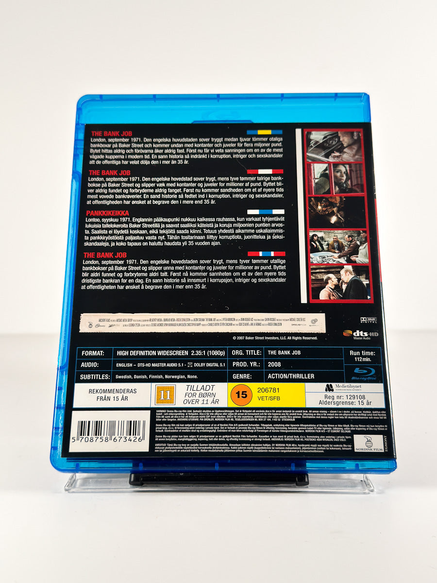 Bakside av cover til The Bank Job på Blu-ray