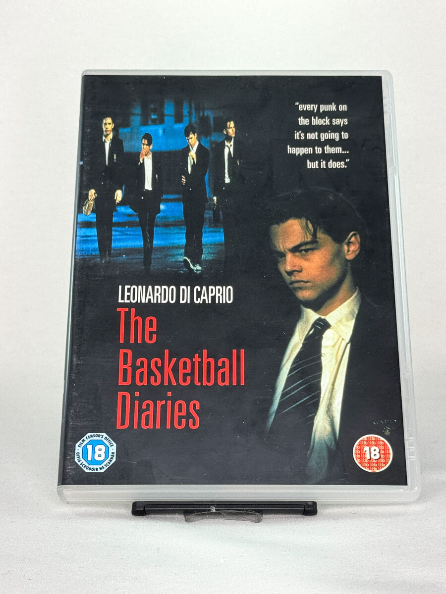 The Basketball Diaries (Netter i New York) Uncut Version med Leonardo DiCaprio – forside av DVD-cover, brukt originalfilm tilgjengelig hos Brukbar Film