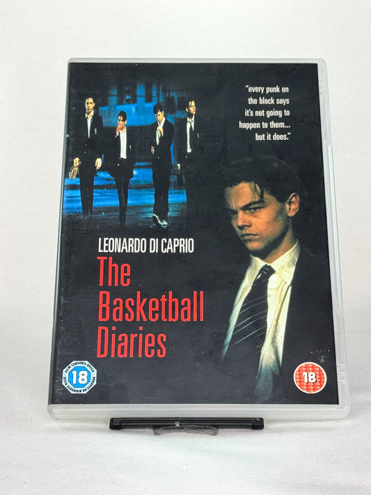 The Basketball Diaries (Netter i New York) Uncut Version med Leonardo DiCaprio – forside av DVD-cover, brukt originalfilm tilgjengelig hos Brukbar Film