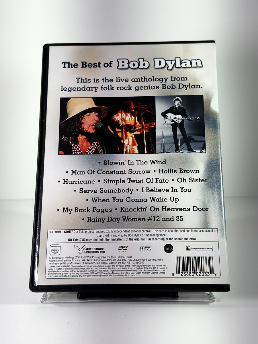 Bakside av cover til The Best of Bob Dylan, brukt original DVD hos Brukbar Film
