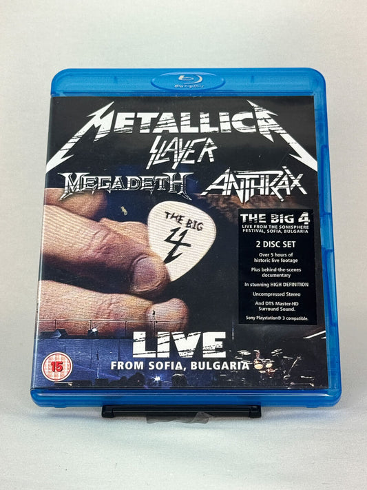 Brukt Blu-ray-musikkfilm The Big 4 – Live from Sofia, Bulgaria – forside av filmcover, kjøp brukte Blu-ray konsertfilmer hos Brukbar Film