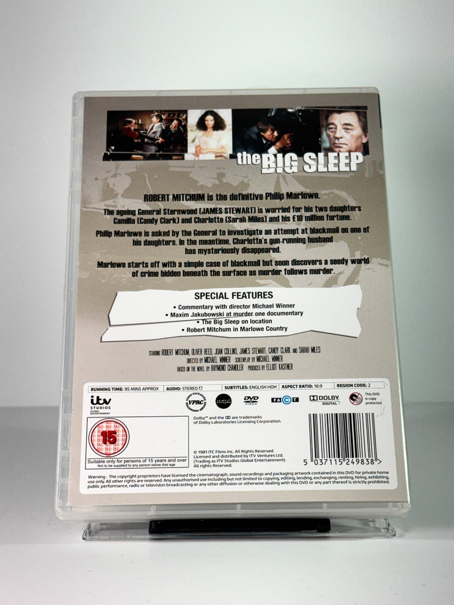 Bakside av cover til The Big Sleep, brukt original DVD hos Brukbar Film